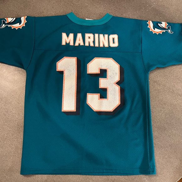 Maillot NFL Pas Cher Homme Vintage Dan Marino Miami Dolphins N&N Mesh Retro Aqua